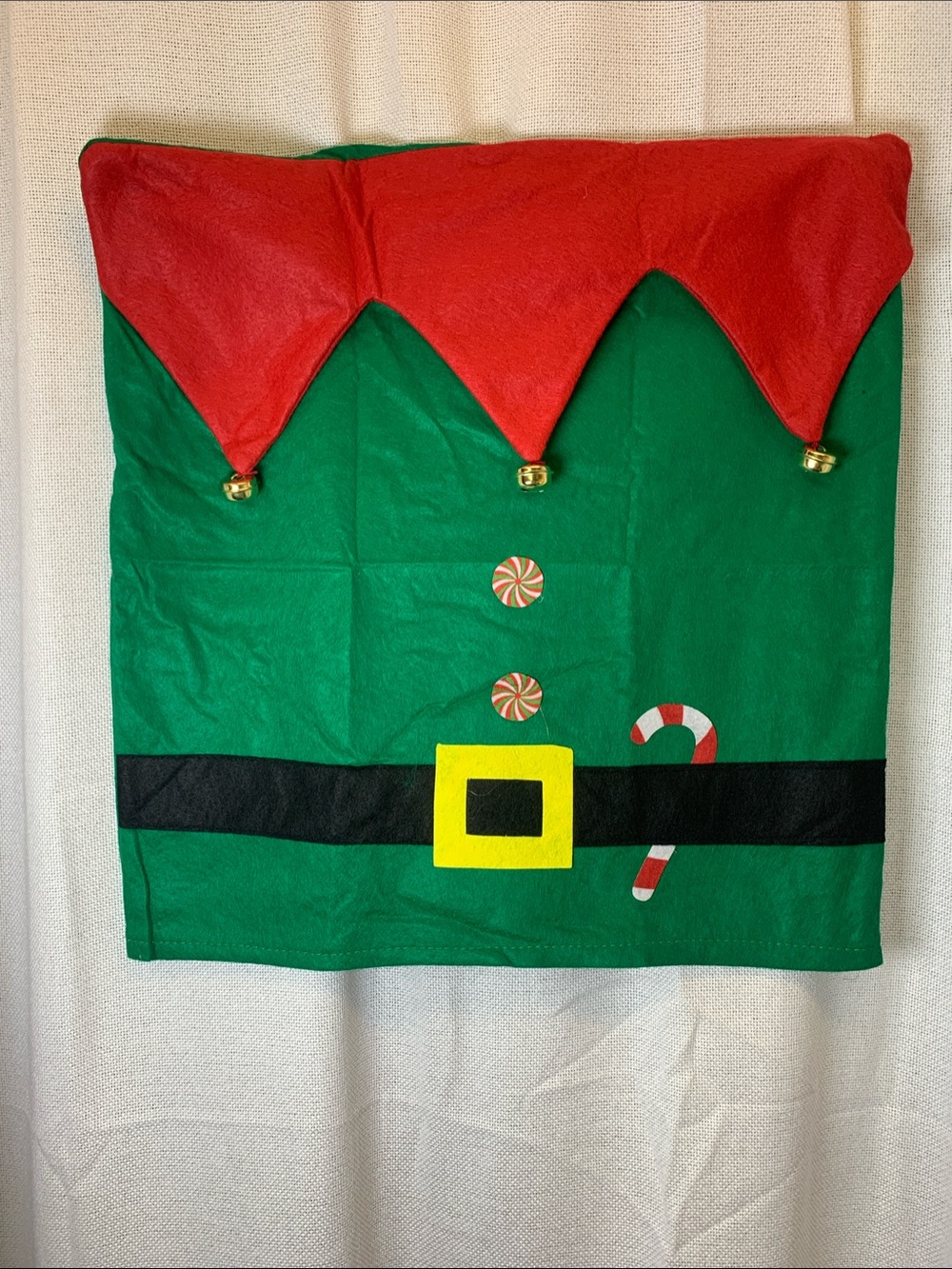 Festive Christmas Elf Chair Back Cover / Gift Sack Bag Holiday Decor